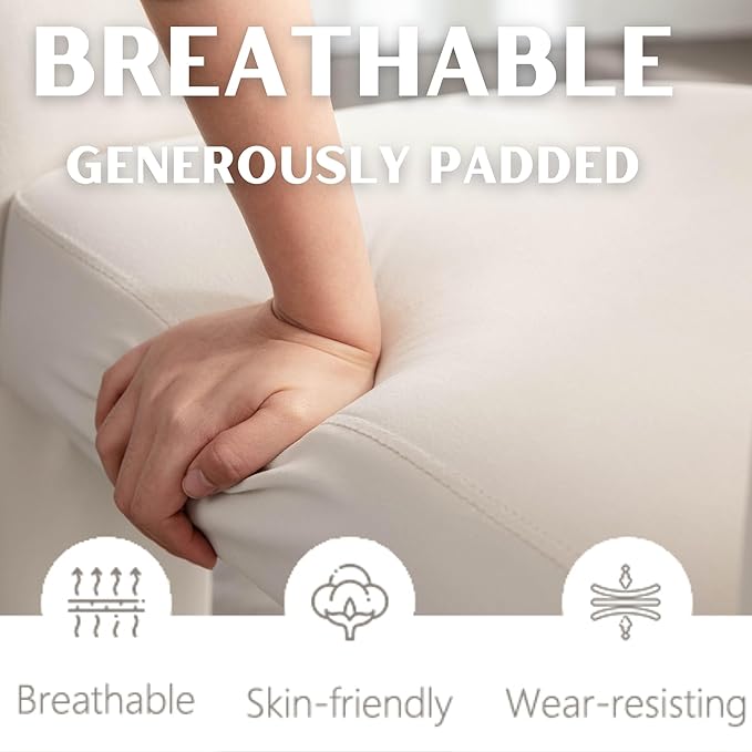 Modern Barrel Dining Chairs Set of 8, Velvet Upholstered Accent Side Chair with Arms Comfy Makeup Vanity Chairs, Dining Living Room Kitchen Chairs, Beige