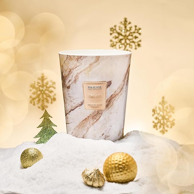 M&SENSE Extra Large Candle 35oz 150H NoirAir Scented Candle, 3 Wick Highly Scented Jar Candle, XL Candles Gift for Stress Relief, Meditation, Yoga