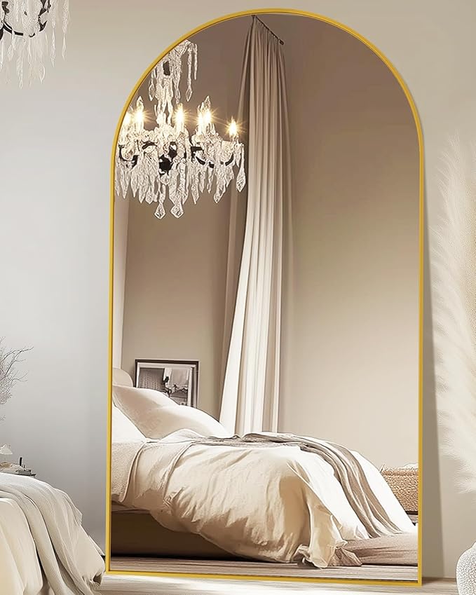 Floor Mirror, 41"×81" Full Length Mirror with Stand for Bedroom Living Room, Gold