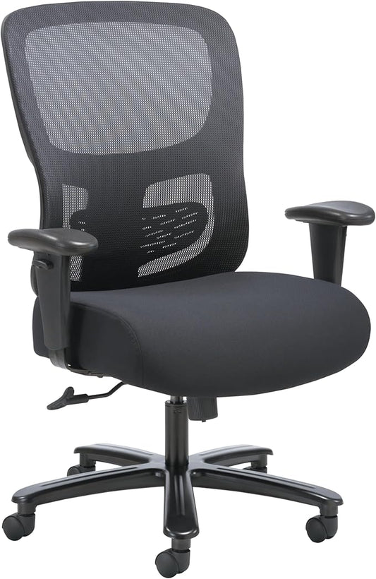 HON Sadie Big and Tall Office Chair, Ergonomic Desk Chair with Mesh Back, Lumbar Support, 350 lb Max, Black