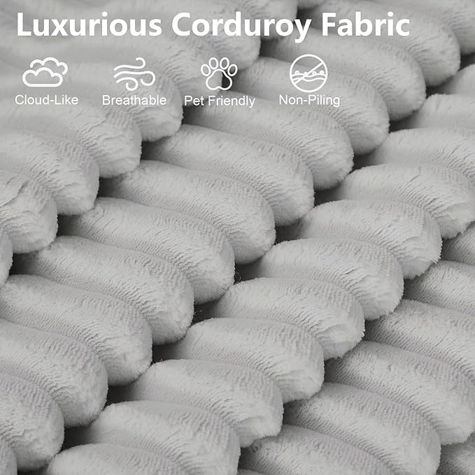 70.78" Loveseat Sofa, Modern Small Corduroy Couch Comfy Deep Seat for Living Room, Bedroom, Apartment, Home Office, No Assembly, Light Grey