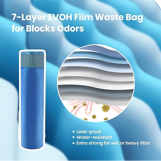 Neakasa PooGuard Litter Disposal Bin, 9.2L Trash Can for Cat Litter, Dog Waste & Diapers, with Viewing Window, Wider Opening, and 4-Month Refill Bag (White)