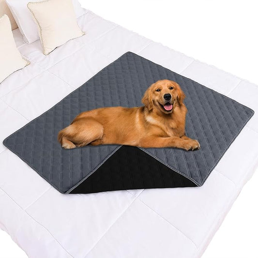 Smiry Waterproof Dog Blanket, Reversible Dog Bed Cover Pet Blanket, Soft Pet Couch Covers for Sofa Washable, Bed Couch Sofa Furniture Protector for Puppy Cat Kids (40"x50", Dark Grey/Black)