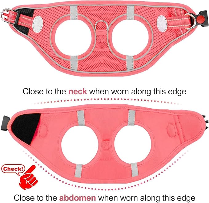 Joytale Small Dog Harness, Breathable Mesh Step-in Vest, Reflective Soft Padded Harnesses for Medium Dogs, Pink, XL