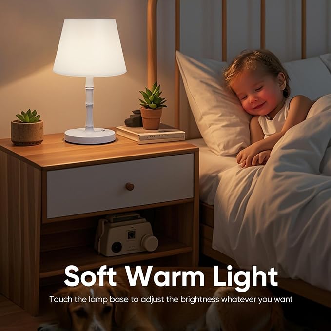 Adjustable Outdoor Lights Powered by Batteries, Suitable for Offices and bedrooms, Children's Sleep, Courtyard Camping Restaurants, LED Night Lights, Rechargeable Battery Driven Lights (White)