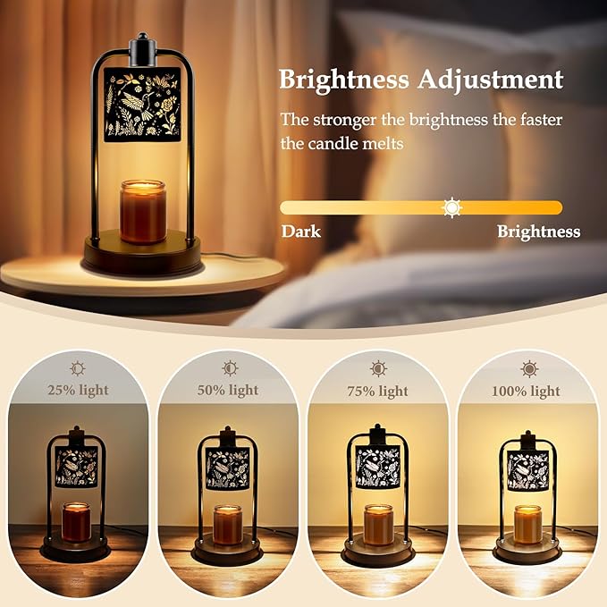 Candle Warmer Lamp Electric with Timer: Wax Melts for Warmer Yankee Candles Large - Dimmable Candle Warmer for Birthday Christmas Gift Bedroom Home Decor