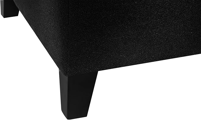 Joveco Storage Ottoman Bench, 51" Rectangle Long Bench, for Bedroom, End Foot of Bed, Living Room, Entryway, Line Black