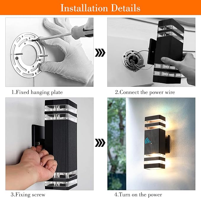 Dusk to Dawn Outdoor Wall Lights - Waterproof 2-Layer Design, Modern Aluminum Exterior Light Fixtures for House, Warm Whtie Up and Down Porch Lights, Ideal for Garage and Patio 1 Pack