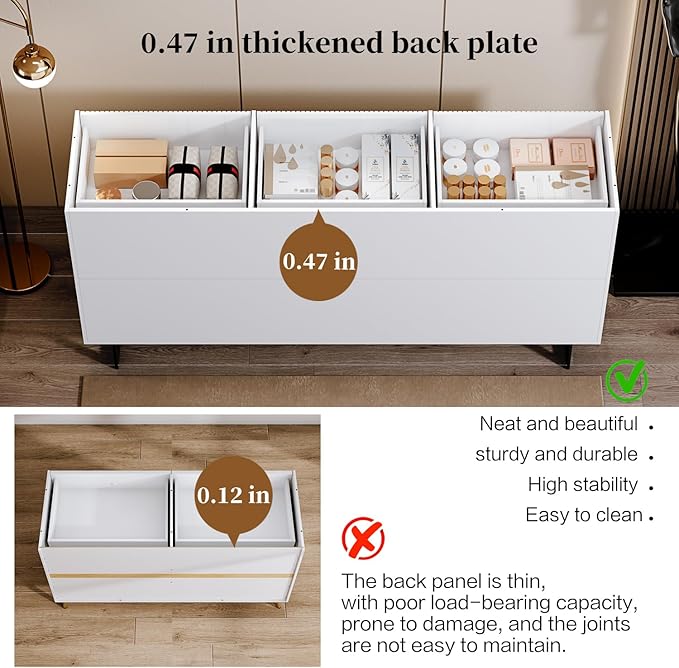 Modern Chest of Drawers with 9 Drawers,Deep Drawers,Clothes Organizer,Large Storage Cabinet for Living Room, Bedroom,Hallway,with Anti-Tipping Device, White