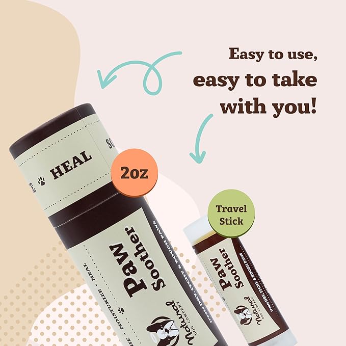 Natural Dog Company Paw Balm & Wax Bundle, Paw Soother + PawTection, Protects & Heals Dry, Cracked Dog Paw Pads, Paw Pad Protector for Exteme Weather, Lick-Safe, Coconut Oil, 2oz Sticks