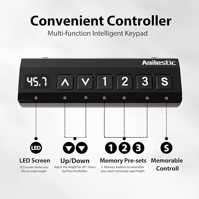 Agilestic L-Shaped Electric Standing Desk, 63x55 Inch Ergonomic Adjustable Height Desk with Storage, Stand Up Corner Desk Sit Stand Computer Table Power Outlet & LED Lights, Office Table, Black