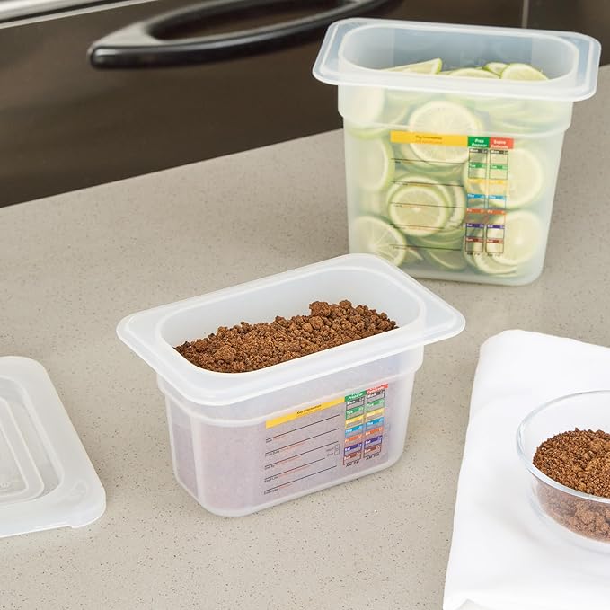 Restaurantware Food Storage Container 1 Pack of 6.8 x 4.2 x 3.9 Inches Plastic Stackable Storage Box White Reusable Label Container Dishwasher Safe For Restaurants And Kitchens