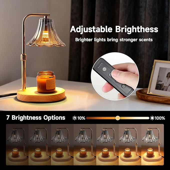 Candle Warmer Lamp - Flame-Free with 2 Bulbs Height-Adjustable Warmer Ideal for Scented Candles for Women, Moms Housewarmings