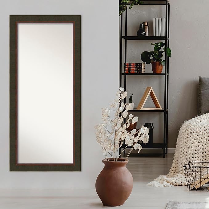 Amanti Art Bronze Full Length Mirror, 66x30 Milano Bronze Tall Free Standing Body Wall Mirror Full Length for Dressing, Casual Wood Frame, Lean on Floor or Hang, Wall Decor