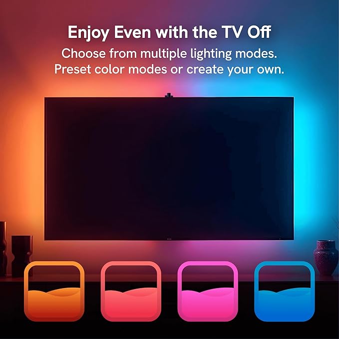 Aura TV LED Backlight + Aura LED Floor Lamp for 55 to 65 inch TV Immersion KIT - TV Backlight Sync to Screen Kit for Surround Lighting