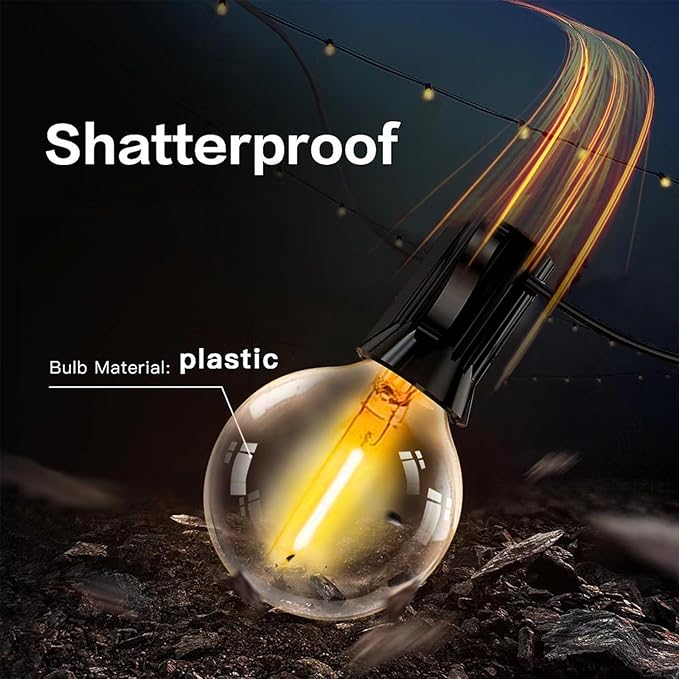 LED 30FT Outdoor String Lights with Remote Waterproof Patio Lights 27 Dimmable G40 Bulbs, Outdoor Globe String Lights Decorative Backyard Bistro Garden Balcony Cafe Lights