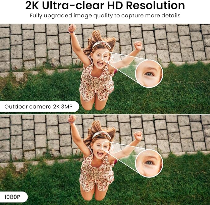2K Cameras for Home Security-Outdoor/Indoor Camera for Dog/Cat/Pet/Nanny/Baby, Color Night Vision, White Light, Siren, 24/7 SD Recordings, Works with Alexa/Google Home, C1 (C1-White-4pack-2.4G)