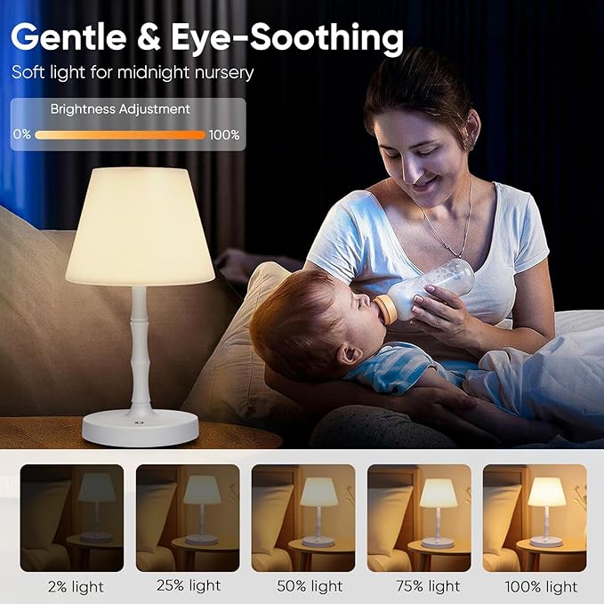 Adjustable Outdoor Lights Powered by Batteries, Suitable for Offices and bedrooms, Children's Sleep, Courtyard Camping Restaurants, LED Night Lights, Rechargeable Battery Driven Lights (White)