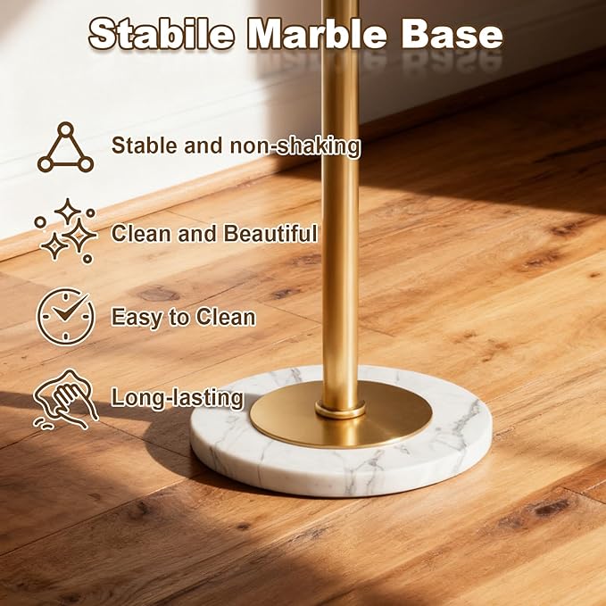 Metal Floor Lamp with Easel, Adjustable 360° Swing-Arm Standing Lamps, 67in Tall Lamp with Marble Base for Living Room, Painting Rooms, Bedroom, Offices, Courtyards, Gold