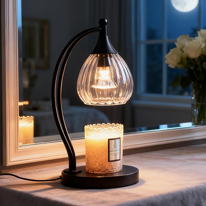 Candle Warmer Lamp with Timer Dimmer - Candle Lamp for Jar Candles - Birthday Gifts for Women Mom Home Decor House Warming Gifts, Lamp with 2 Bulbs