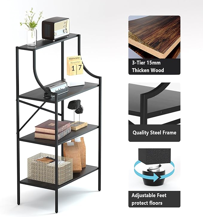 Console Table, entryway Table 4-Tier Sofa Table with Storage Shelves, Couch Table Behind Sofa, Standing Bakers Rack
