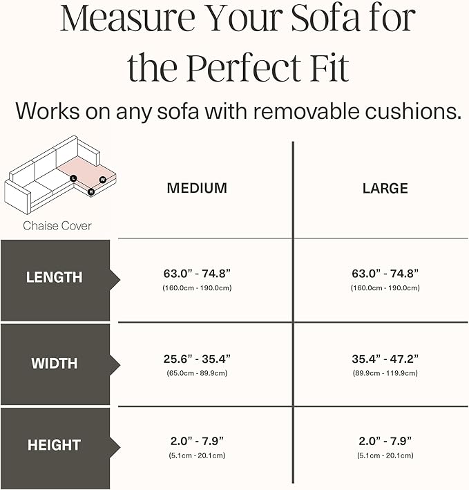 Nolan Interior Magic Sofa Cover - Classic Jacquard Chaise Couch Cover - Pet Proof, Easy Install, Stretchy Slipcover - Medium, Cinnamon Brown