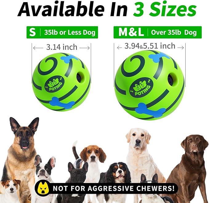 Giggle Ball for Dogs 2 Pack,Interactive Dog Toys,Funny Giggle Sound Toy Ball,Rolling Squeaky Toy for Large Medium Small Dogs,Fun Giggle Sounds Attract Attention When Rolled or Shaken-3.14 inch