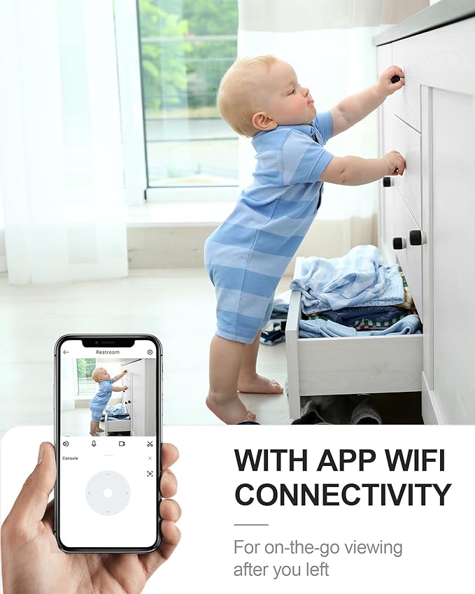 4K HD Mini Camera for Indoor Security with App Control Motion Detection & Night Vision Wireless WiFi Rechargeable Pet Camera for Home/Office 24/7 Cycle Save (Black-4K)