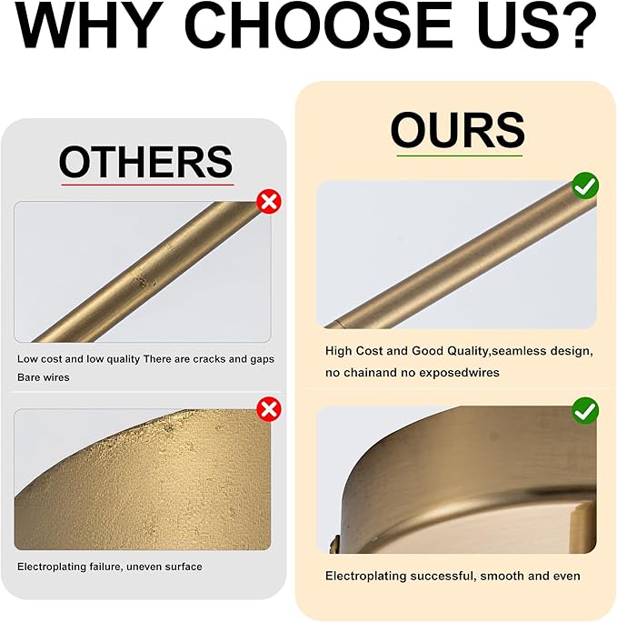 MAYNA 2-Pack Brushed Brass Pendant Lights, Elegant Glass Hanging Lighting with Bulbs, Adjustable Rods Modern Fixtures for Kitchen Island, Breakfast Bar