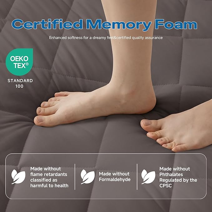 Aircliff Japanese Floor Futon Mattress, Roll Up Tatami Mat, Sleeping Pad, Shikibuton, CertiPUR-US Certified Foam Floor Mattress for Bed Sleeping, Dormitory, Guest Bed, Designed in Japan(Grey, Full)