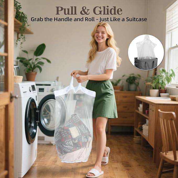 YECAYE 75L Rolling Collapsible Laundry Baskets, Easy-to-Assemble Laundry Basket with Wheels, Rolling Laundry Hamper, Foldable Clothes Hamper with Wheels for Bedroom, Bathroom, or Laundry Room