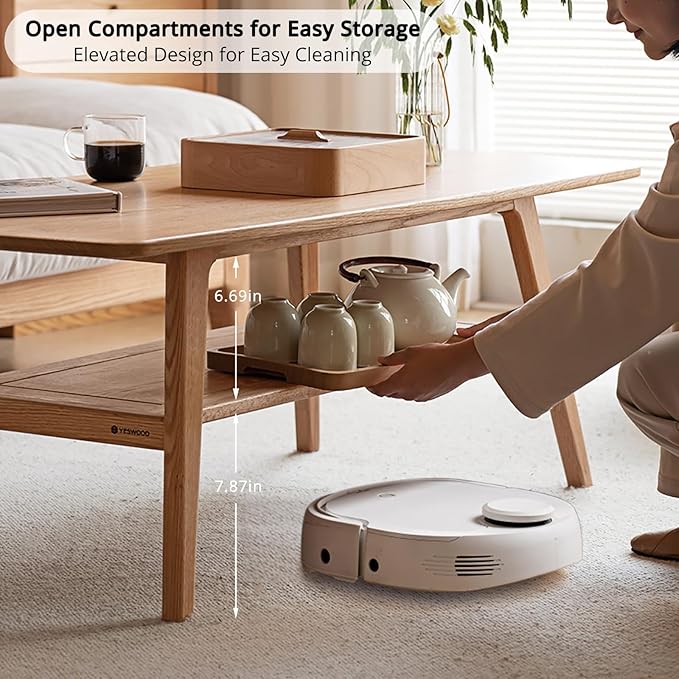 Wood Coffee Table - 100% Solid Oak Wood- 2-Tier Coffee Table with Storage for Living Room, Eco-Friendly Finish, Easy Assembly (Natural, 47.24" D x 22.04" W x 17.32" H)