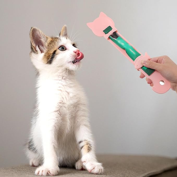 Yolev 3pcs Cat Treat Squeeze Spoon Multi-Function Lickable Dispenser Cat Strip Feeders Spoon Wet Food Puree Dispenser Feeding for Liquid Snack Puree Bisque Puppies Small Pets Pet Supplies
