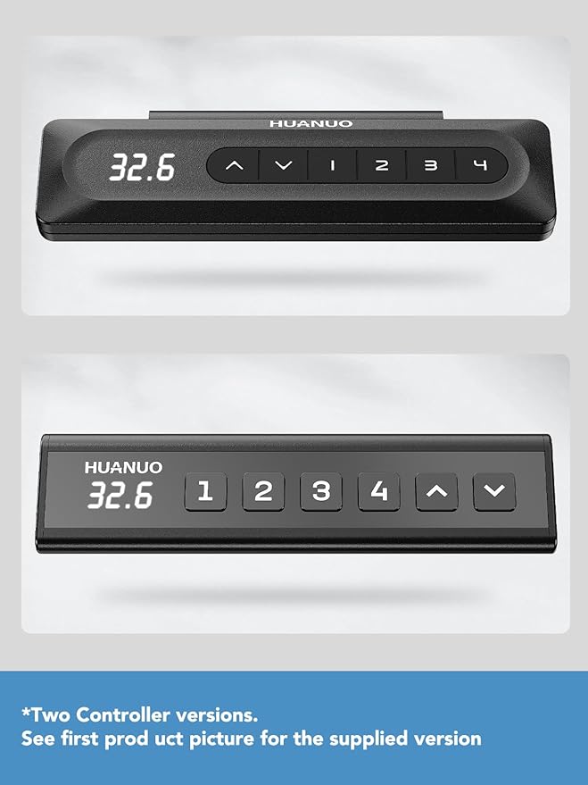 HUANUO 48" x 24" Electric Standing Desk Adjustable Height, 4 Memory Height Settings, Headphone Hook, Cable Manager, Sit Stand Up Desk for Home Office & Computer Workstation, Black