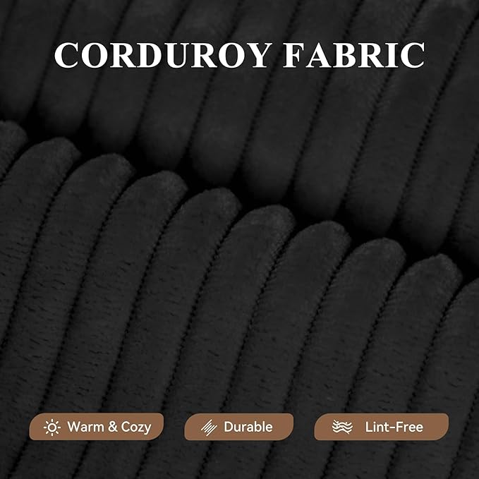 134" Boneless Couches for Living Room,Modular Sectional Sofa with Ottoman,Cloud Couch in a Box,Sponge Compression U Shaped Sofas with Chaise No Assembly Required,Black,1pcs