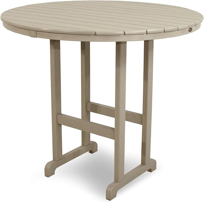 Trex Outdoor Furniture TXRBT248SC Monterey Bay Round Bar Table, 48-Inch, Sand Castle