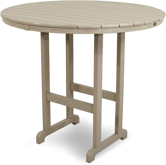 Trex Outdoor Furniture TXRBT248SC Monterey Bay Round Bar Table, 48-Inch, Sand Castle