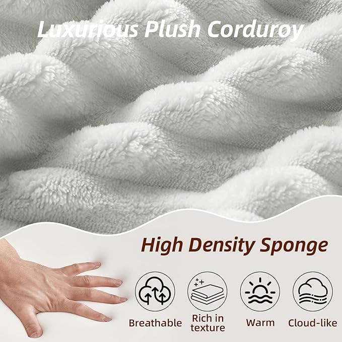 Modular Cloud Sectional Couch with L-Shape Chaise,Modern Upholstered Couches with Deep Seat,Corduroy Sponge Compressed Sofa for Living Room, Bedroom,No Assembly Required(Light Gray)