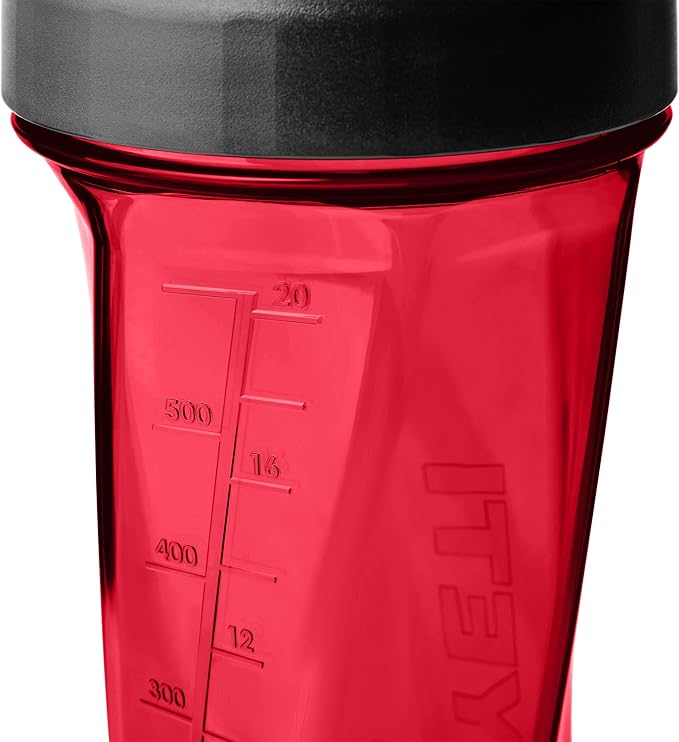 YETI Yonder Helimix Vortex Blender Shaker Bottle Holds up to 27oz | No Blending Ball or Whisk | USA Made | Portable Pre Workout Whey Protein Drink Shaker Cup | Dishwasher Safe, Rescue Red