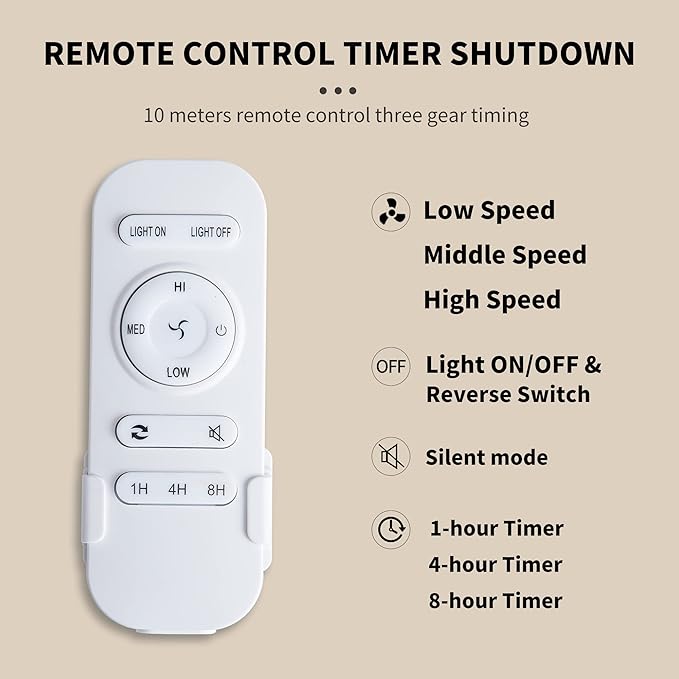 TIFEROR 20" Low Profile Caged Ceiling Fans with Lights and Remote, Farmhouse Flush Mount Ceiling Fan with 3 Speeds Reversible Motor, for Kitchen, Bedroom (Bulbs Included)