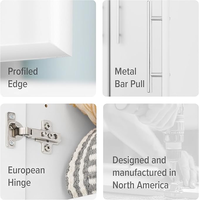 Prepac Elite Tall Garage Storage Cabinet & Pantry Storage Cupboard, 2-Door Freestanding Bathroom or Pantry Cabinet with Adjustable Shelves, 16" D x 32" W x 65" H, White