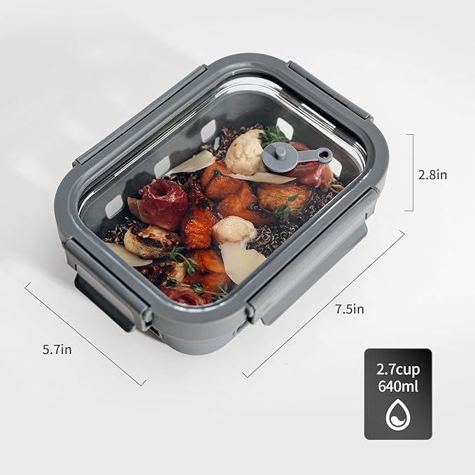 GENICOOK 2.7 CUP Glass Food Storage Containers with Glass Lids,5 Pack-Aitight Meal Prep Container Set with Silicone Sleeve, BPA-Free, Dishwasher, Microwave, and Freezer Safe