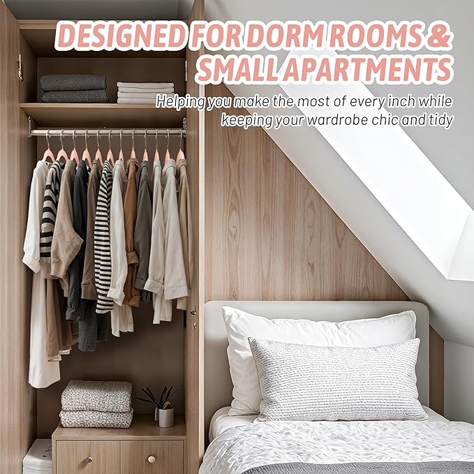 Premium Velvet Shirt Hangers 30 Pack, Non-Slip 360° Swivel Hook Space-Saving Felt Hanger, Slim Flocked Hangers for Blouses, Strappy Dresses, Tank Tops(Pink)