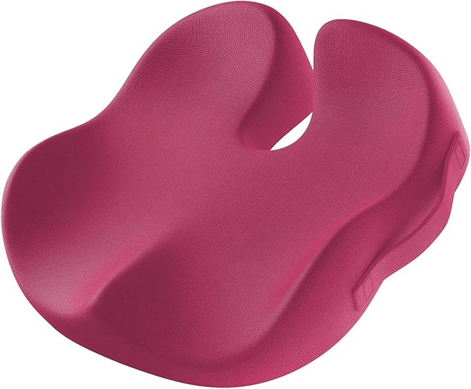 ProtoArc Seat Cushion, Office Chair Cushion for Sciatica, Coccyx Cushion, Ergonomic Memory Foam Seat Cushion for Car, Home, Pressure Relief Pad for Hip, Tailbone, All Day Comfort - Rose