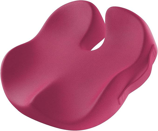 ProtoArc Seat Cushion, Office Chair Cushion for Sciatica, Coccyx Cushion, Ergonomic Memory Foam Seat Cushion for Car, Home, Pressure Relief Pad for Hip, Tailbone, All Day Comfort - Rose