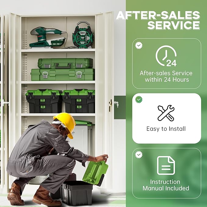 INTERGREAT Metal Storage Cabinet,72" Tall Steel File Cabinets with Locking Doors and Adjustable Shelves,Steel Storage Cabinet for Office,Home,Garage,Gym,School(Grey