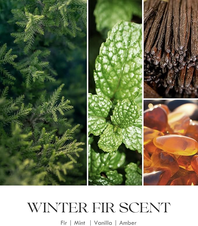 AOOVOO Fir Scented Candles for Women - Aromatherapy Candle with Crystals Inside, 10oz Soy Candles for Home Scented, Birthday Gifts Christmas Candle for Women Mom