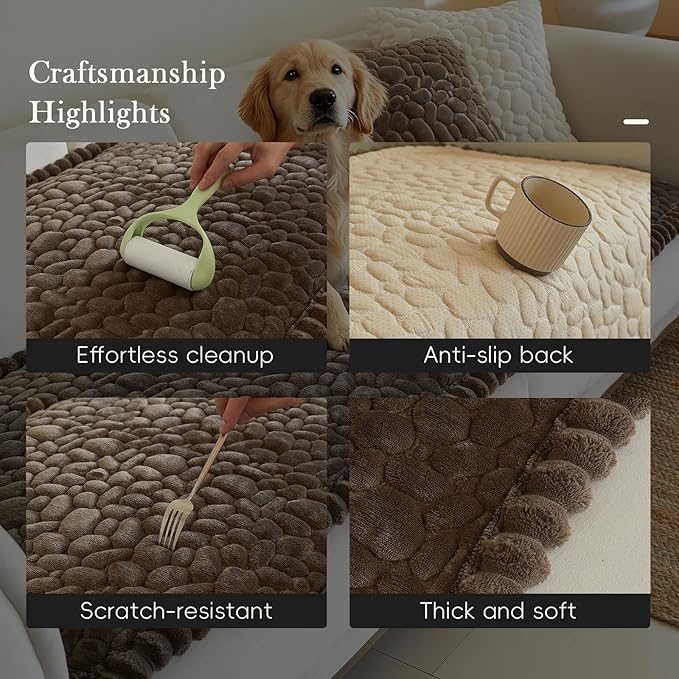Couch Covers for 3 Cushion Couch Sofa Pet Friendly,Non-Slip Sofa Cover Washable