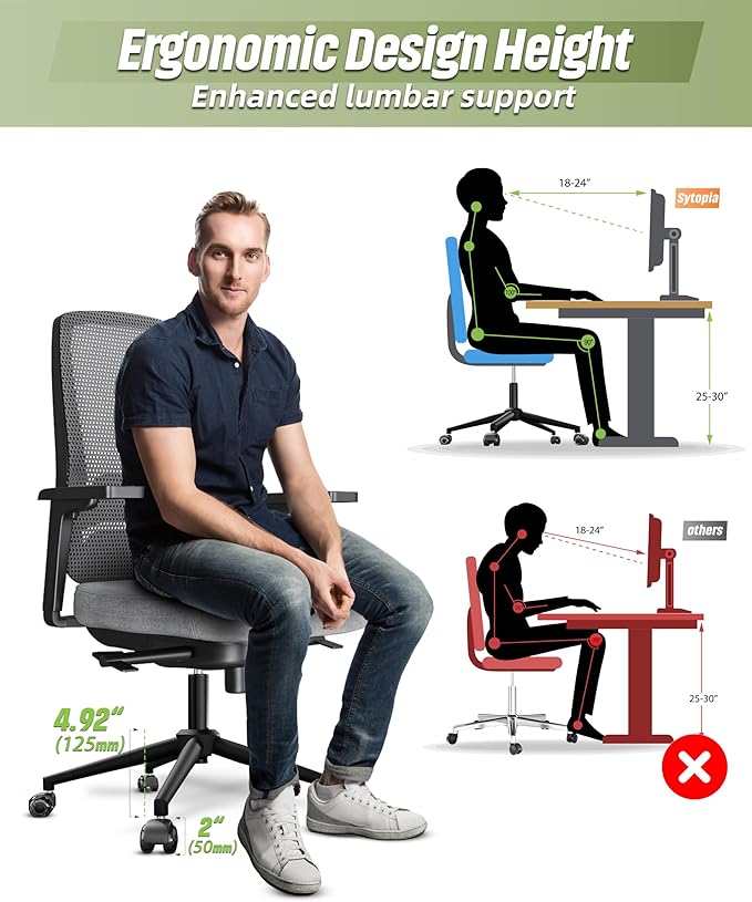 Sytopia 24'' (60 cm) Swivel Chair Base Replacement, Heavy Duty Metal Base (2600 lbs), Fits Most Office Chairs, Compatible with Universal Casters and Gas Cylinders, Matte Black