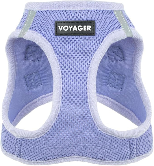 Best Pet Supplies Voyager Step-in Air Harness - All Weather Mesh, Reflective, No Pull Harness for Dogs, Cats - Secure with Hook & Loop Fastener, Buckle, Double D-Rings - Lavender, M